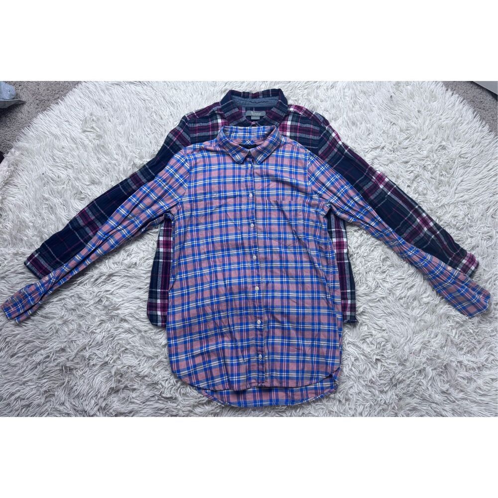 2 piece boys button down shirts bundle size Large by J Crew & Natural Reflection